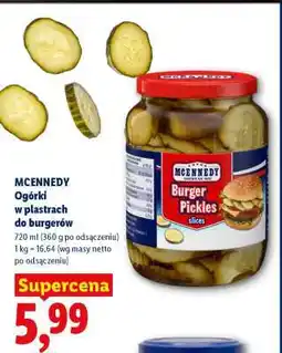 Lidl McEnnedy Ogórki w plastrach do burgerów oferta