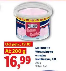 Lidl MCENNEDY Wata cukrowa o smaku waniliowym, XXL oferta