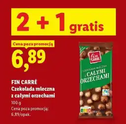 Lidl FIN CARRÉ CZEKOLADA MLECZNA Z CAŁYMI ORZECHAMI oferta