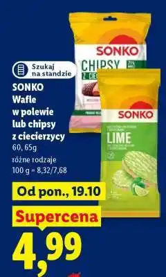 Lidl SONKO Wafle w polewie lub chipsy z ciecierzycy oferta