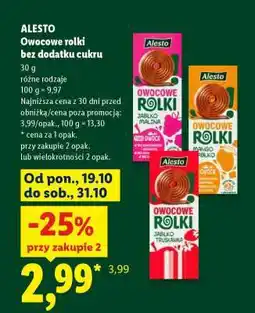 Lidl Alesto Owocowe rolki bez dodatku cukru oferta