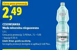 Lidl CISOWIANKA Woda mineralna niegazowana oferta