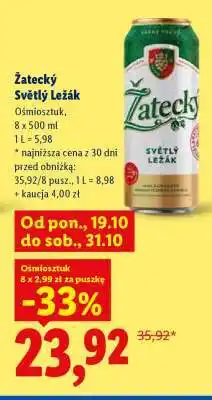 Lidl Žatecký Světlý Ležák oferta