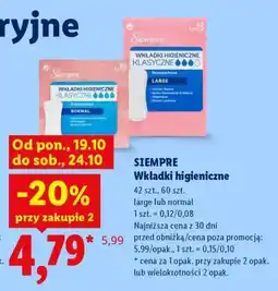 Lidl SIEMPRE Wkładki higieniczne oferta