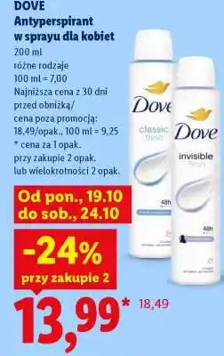 Lidl DOVE Antyperspirant w sprayu dla kobiet oferta