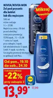 Lidl NIVEA/NIVEA MEN Żel pod prysznic oferta