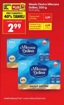 Biedronka Masło Ekstra Mleczna Dolina oferta