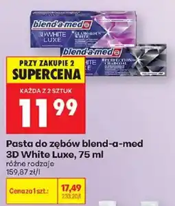 Biedronka Pasta do zębów blend-a-med 3D White Luxe oferta