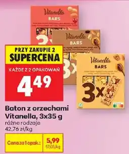 Biedronka Baton z orzechami Vitanella oferta