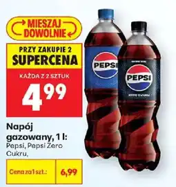 Biedronka Napój gazowany, 1 l: Pepsi, Pepsi Zero Cukru oferta