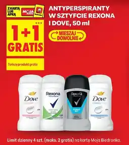 Biedronka Antyperspiranty w sztyfcie Rexona i Dove oferta