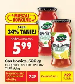 Biedronka Sos Łowicz, spaghetti, słodko-kwaśny oferta