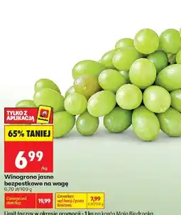 Biedronka Winogrono jasne bezpestkowe na wagę oferta