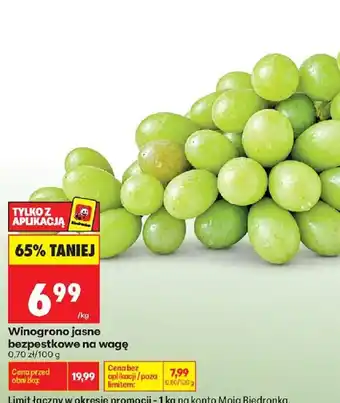 Biedronka Winogrono jasne bezpestkowe na wagę oferta