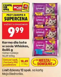 Biedronka Karma dla kota w sosie Whiskas oferta