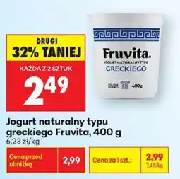Biedronka Jogurt naturalny typu greckiego Fruvita oferta