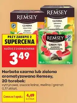 Biedronka Herbata czarna lub zielona aromatyzowana Remsey oferta