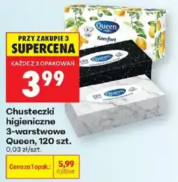 Biedronka Chusteczki higieniczne 3-warstwowe Queen oferta