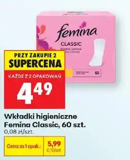 Biedronka Wkładki higieniczne Femina Classic oferta