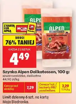 Biedronka Szynka Alpen Delikatessen oferta