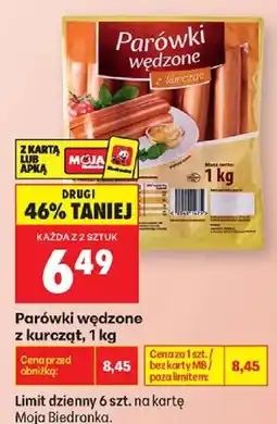 Biedronka Parówki wędzone z kurcząt oferta