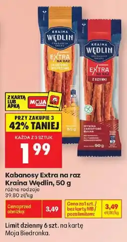 Biedronka Kabanosy Extra na raz Kraina Wędlin oferta