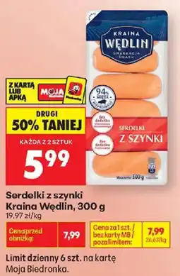 Biedronka Serdelki z szynki Kraina Wędlin oferta