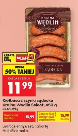 Biedronka Kiełbasa z szynki sądecka Kraina Wędlin Select oferta