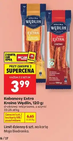 Biedronka Kabanosy Extra Kraina Wędlin oferta