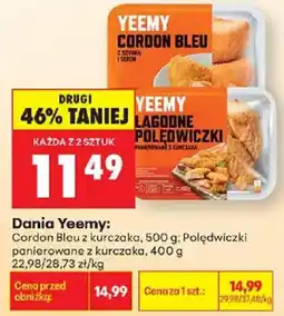 Biedronka Dania Yeemy: Cordon Bleu z kurczaka, Polędwiczki panierowane z kurczaka oferta