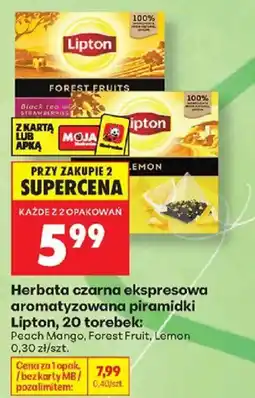Biedronka Herbata czarna ekspressowa aromatyzowana piramidki Lipton oferta