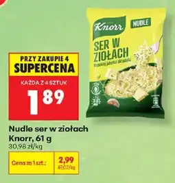 Biedronka Nudle ser w ziołach Knorr oferta