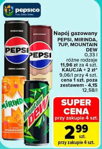 Napój gazowany PEPSI, MIRINDA, 7UP, MOUNTAIN DEW