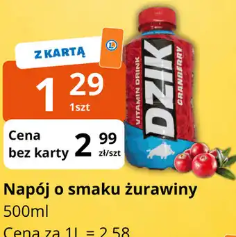 Napój o smaku żurawiny 500ml Dzik