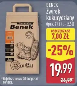 ALDI Benek Żwirek kukurydziany oferta