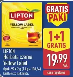 ALDI LIPTON Herbata czarna Yellow Label oferta