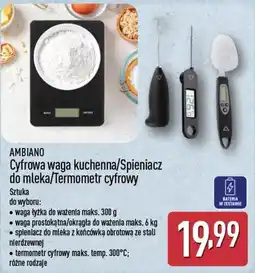 ALDI Ambiano Cyfrowa waga kuchenna/Spieniacz do mleka/Termometr cyfrowy oferta