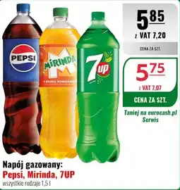 Eurocash Napój gazowany: Pepsi, Mirinda, 7UP oferta