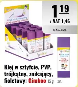 Eurocash Klej w sztyfcie, PVP, trójkątny, znikający, fioletowy: Gimboo oferta