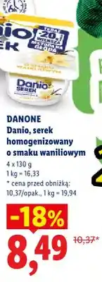 Lidl Serek homogenizowany o smaku waniliowym Danio 4-pak oferta