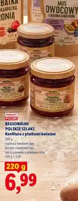 Lidl Konfitura z płatkami kwiatów wiśnia z kwiatami bzu Regionalne Polskie Szlaki oferta