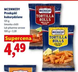 Lidl Przekąski kukurydziane Tortilla Rolls limonka-chilli Mcennedy oferta