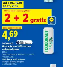 Lidl Woda kokosowa Coconaut 100% tłoczona z młodego kokosa oferta