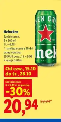 Lidl Piwo Heineken Original 6-pak oferta