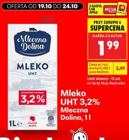 Biedronka Mleko UHT Mleczna Dolina 3,2% oferta