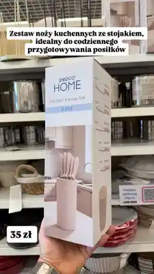 Pepco Zestaw noży kuchennych ze stojakiem Pepco Home oferta