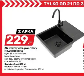 Bricomarche Zlewozmywak granitowy Nilo z baterią oferta