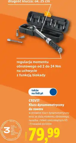 Lidl Klucz dynamometryczny Crivit oferta