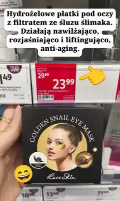 Rossmann Hydrożelowe płatki pod oczy Love Skin Golden Snail oferta