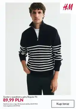 H&M Sweter z suwakiem u góry Regular Fit H & M oferta